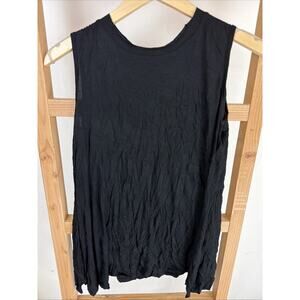 NWT Shana Black High Crew Neck Sleeveless Long Tank Top #0971 Size XS